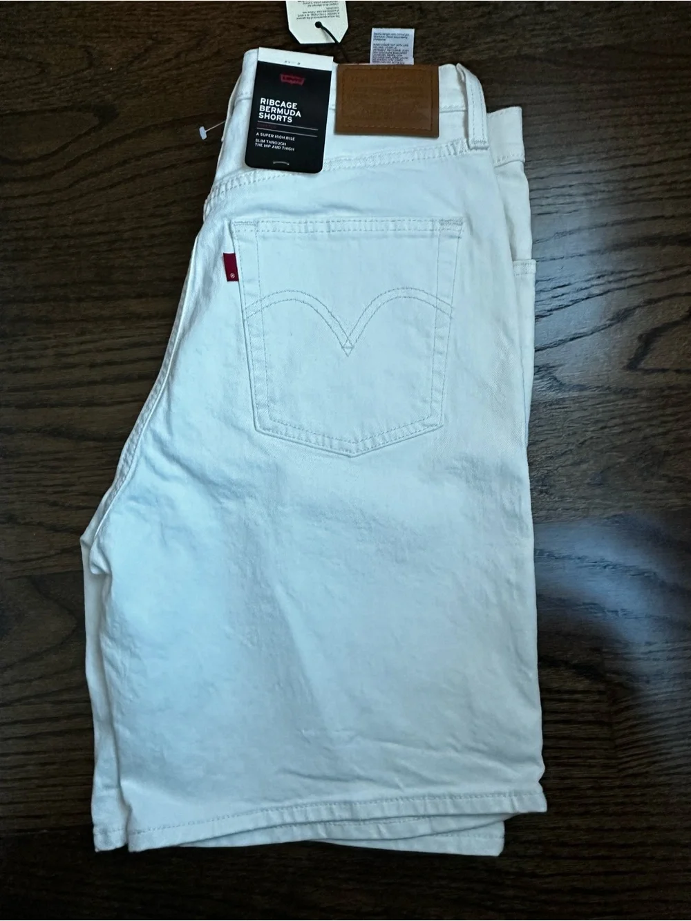 Levi's White Denim Bermuda Shorts